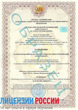 Образец разрешение Рудня Сертификат ISO/TS 16949
